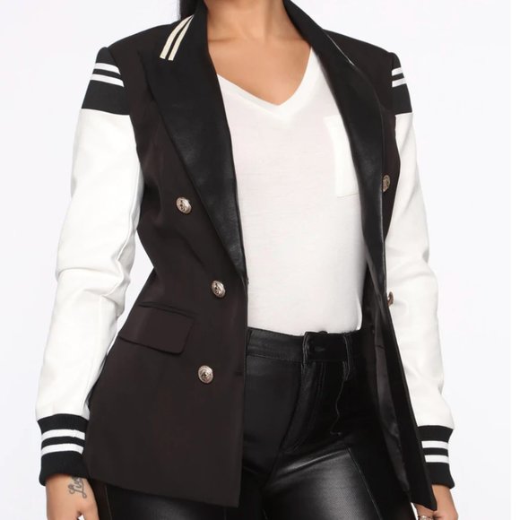 Fashion Nova Jackets & Blazers - Calling The Shots Blazer - Black/White
